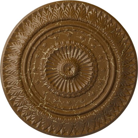 Ekena Millwork Christopher Ceiling Medallion, Hand-Painted Smokey Topaz Crackle, 26 5/8"OD x 2 1/4"P CM26CSSTC